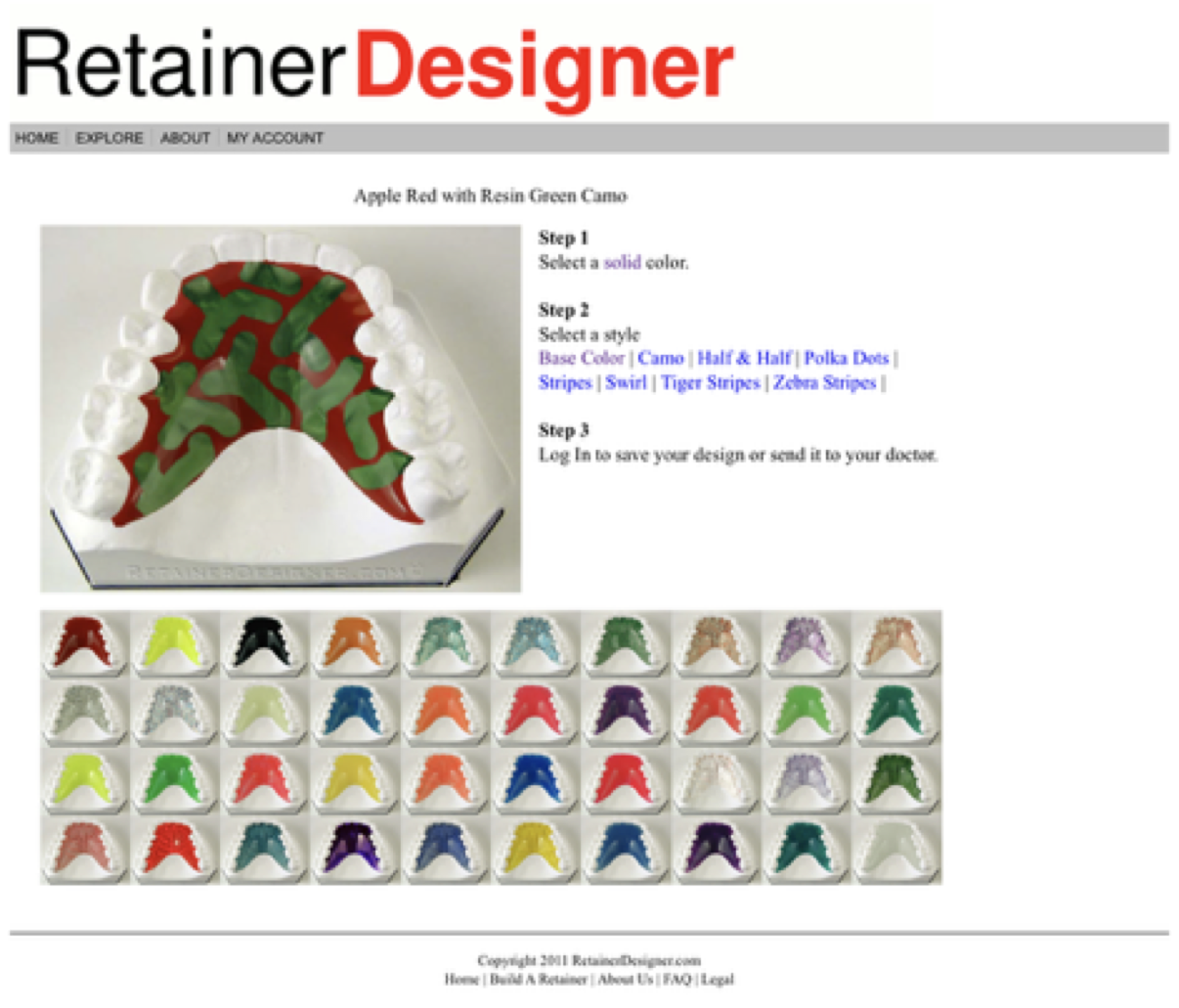 Interactive retainer designer