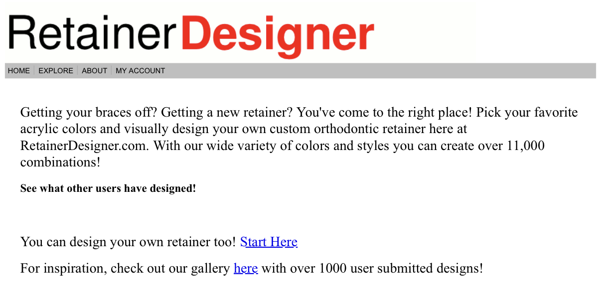 RetainerDesigner homepage